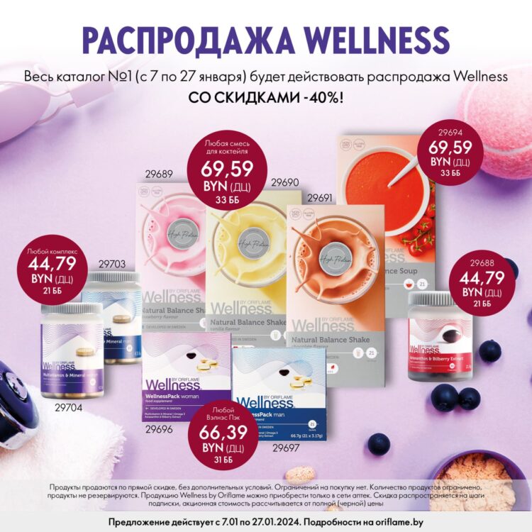 Распродажа Wellness с 7 по 27 января 2024